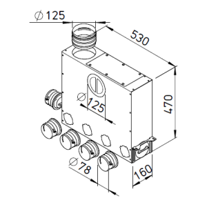 FRS MVK 4 1 75 125 HELIOS Collecteur intermédiaire universel 4 1 Ø 75